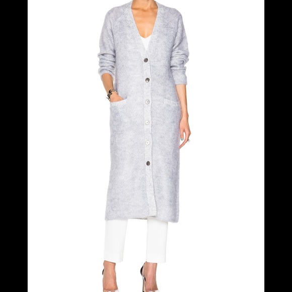 Derek Lam 10 Crosby wool mohair long sweater coat